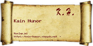 Kain Hunor névjegykártya